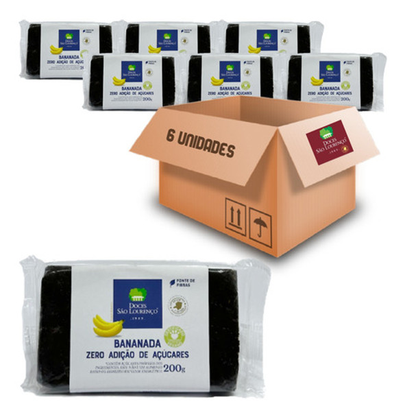 Kit C/ 8und Bananada Natural S/ Açucar São Lourenço 200g 0 Kit C/ 8und Bananada Natural S/ Açucar São Lourenço 200g 0