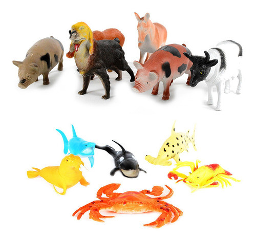 Set De Animales Completo Goma Grande X 12 Piezas St 0