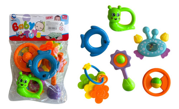 Juego De 6 Sonajeros Baby Toys En Bolsa Pvc 0