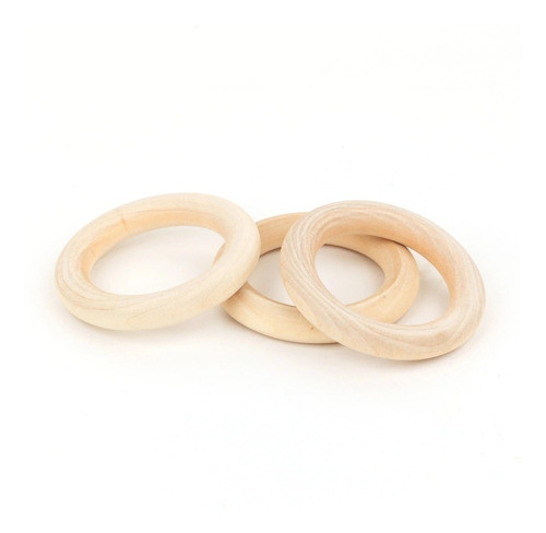 Argollas De Madera 65mm X 10 Uni Para Sonajeros Mordillos 0