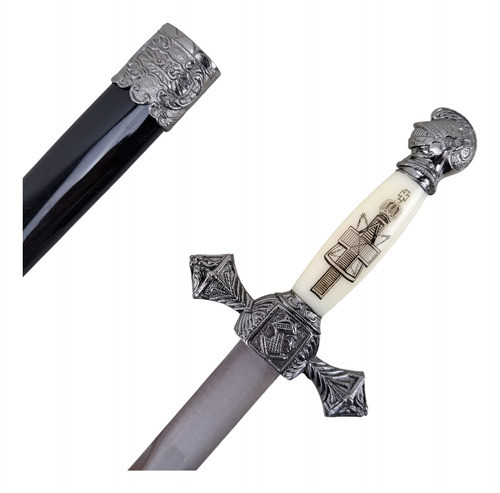 Adaga Cabo Branco Punhal Decorativo Cavaleiro Medieval 0