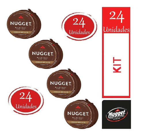 Kit 24 Graxa De Sapatos Marrons Pasta Nugget 36g Com Nfc 0
