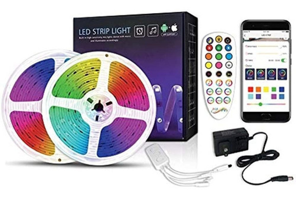 Tira De Luces Led De 32.8 Pies, Tira De Luz Led Rgb, Cinta D 0