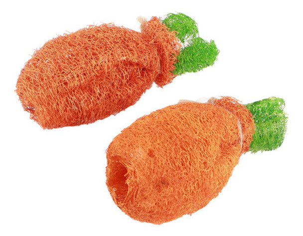 2 Peças De Coelho, Cenoura, Mastigar, Brinquedo, Limpeza De 0