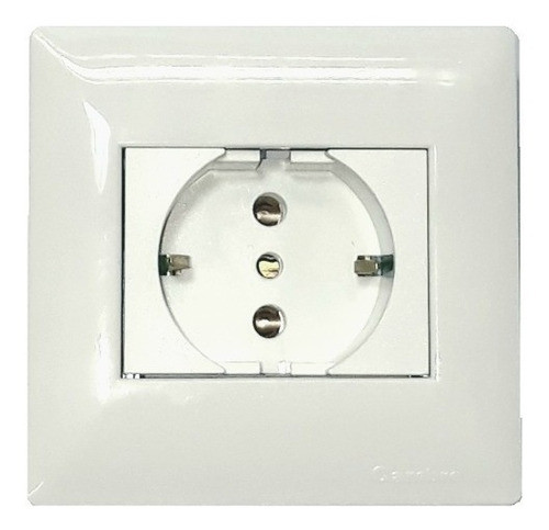 Plaqueta Tomacorriente Armado Siglo Xxii Mignon Schuko Bco 0