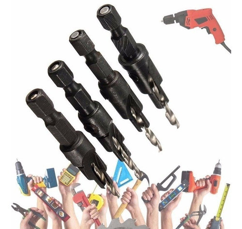 Nuevo 4pc Avellanado Poco Cambio Rápido Vástago Hexagonal To 0