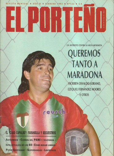 El Porteño N°122 1992 Mano Negra Animal Punk Maradona Urss 0