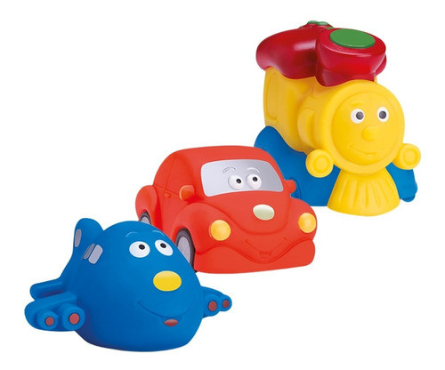 Kit 3 Mordedores Em Vinil Faz Barulho Carro Avião Trem 0