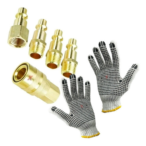 Acople Rápido Pico Compresor Aire Taller Herramienta +guante 0