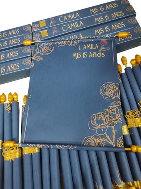 Pergamino Tarjeta 15 Años Casamiento Papiro Con Caja X35 0