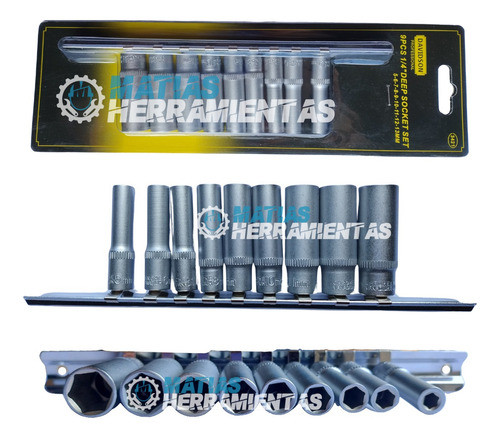 Juego De Tubos Largos Encastre 1/4 De 5 A 13mm Davidson E1 0