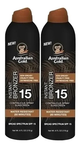 Australian Gold  Instant Bronzer Fps15 177ml Pack C/2 0 Australian Gold  Instant Bronzer Fps15 177ml Pack C/2 0