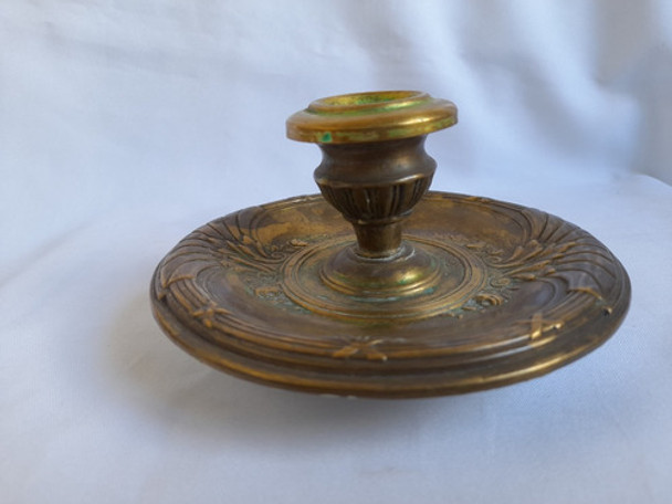 Antigua Palmatoria De Bronce. Candelabro 0