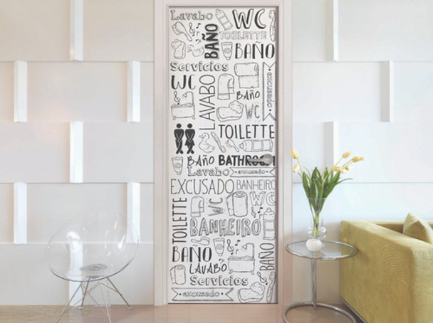 Vinilos Para Puertas Baño Toilette Medida 70x200 0