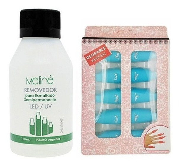 Removedor De Esmalte Semipermanente Meline + Broches Uñas 0