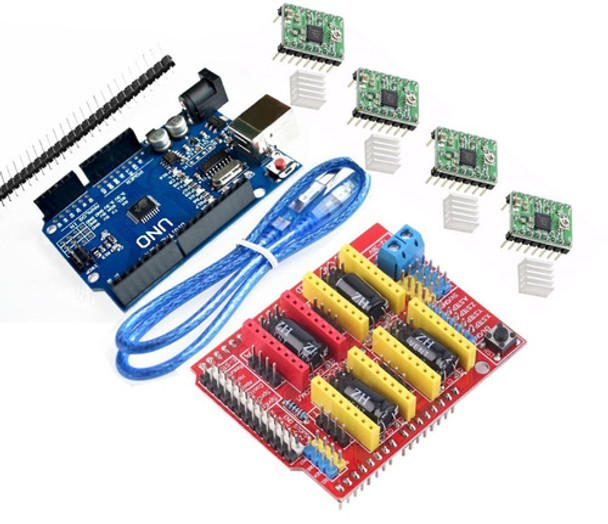 Kit Cnc Shield V3 + Placa Uno + Cabo Usb + 4 A4988 0