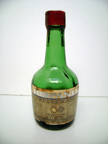 Miniatura Botellita Cognac Hispania Etiqueta Oro Antiq Boedo 0