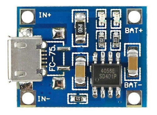 5 X Tp4056 Modulo Carregador Bateria Litio 1a 5v  Micro Usb 0