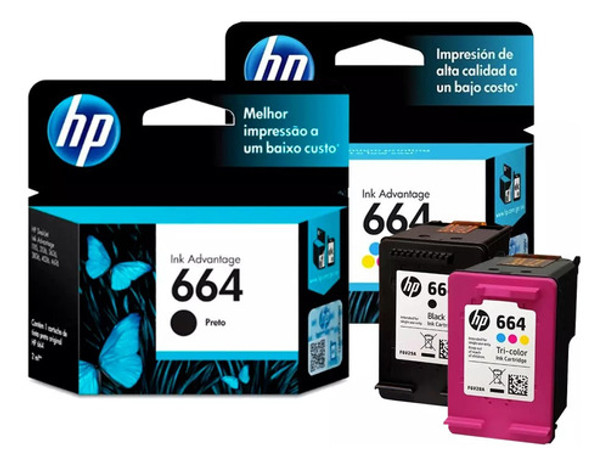 Cartucho Original Hp 664 Negro + Color 2135 2675 3775 0