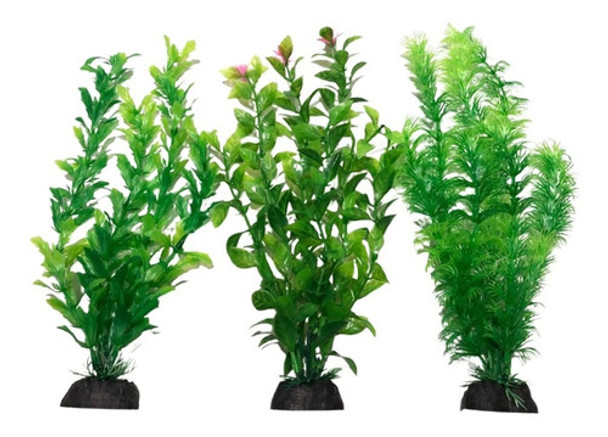 Kit Plantas Artificiais Aquários Green Kit 3un - 30cm 0