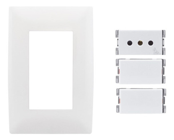 Plaqueta Molveno Atenea Blanca + Modular + 2 Unipolar 0