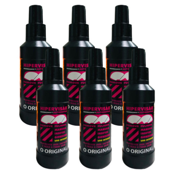 Kit 6un Limpa Parabrisa Hipervisao Desembaçante Auto 90ml 0