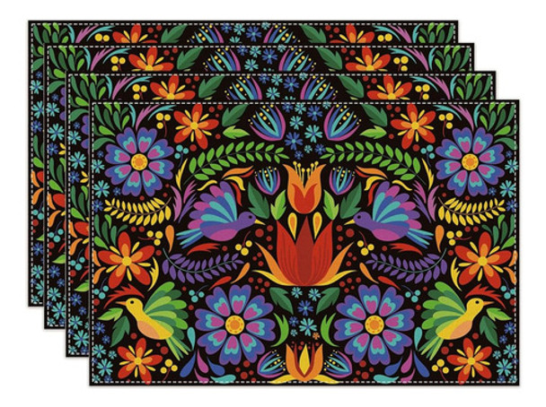 Manteles Individuales De Lino Mexican Fiesta Juego De 4 Mant 0