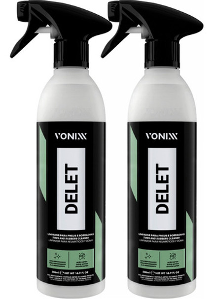 2- Limpador De Pneu Plástico Borracha Delet Vonixx 500ml 0