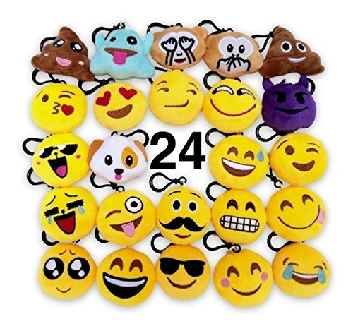 O'hill 24 Pack Emoji Almohadas Mini Llavero Para La Fiesta D 0