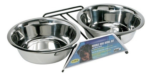 Comedero Doble Elevado Acero Dog It. Large 0