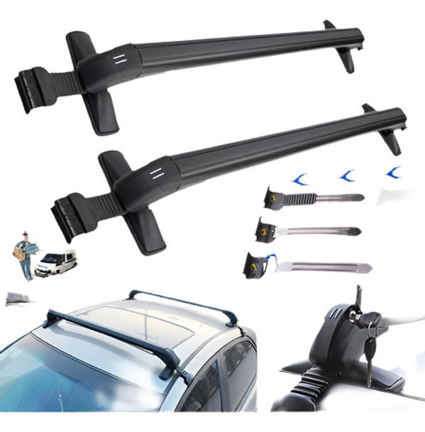 Equipaje De Carga Universal Coche Techo Rack Barra Cruzada P 0