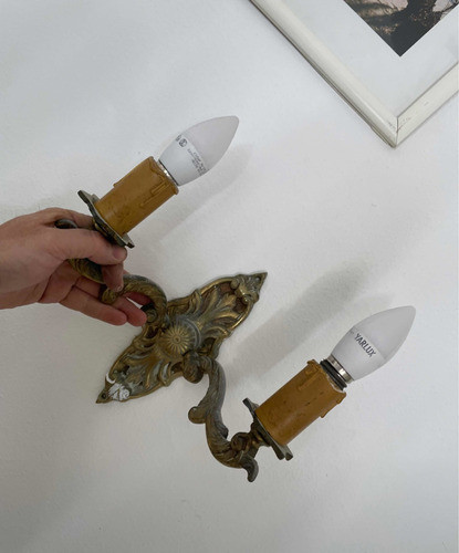 Aplique De Bronce De Pared Antiguo 0