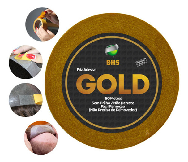 Fita Adesiva Gold 50mts X 2,0cm Prótese Capilar Perucas 0