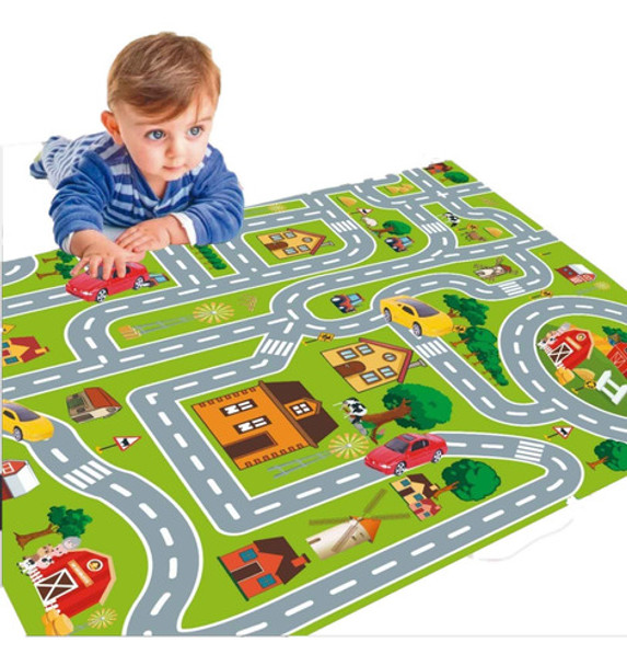 Lona Pista Auto Alfombra Didáctica Lavable Personalizada 0