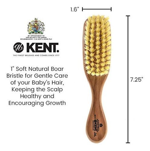 Kent Ba10 7.5  Cepillo De Pelo Para Bebés De Madera De Cerez 0
