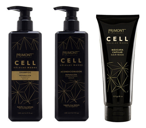 Cell Shampoo + Acond + Tratamiento Células Madre Primont 3c 0
