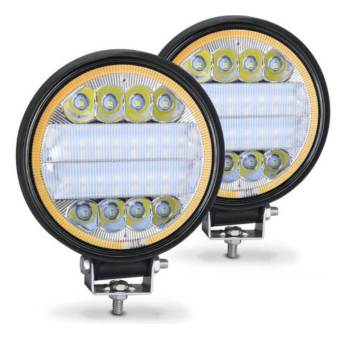 Faro Auxiliar Led 126w Blanco Ojo De Angel Baliza Ambar  X 2 0