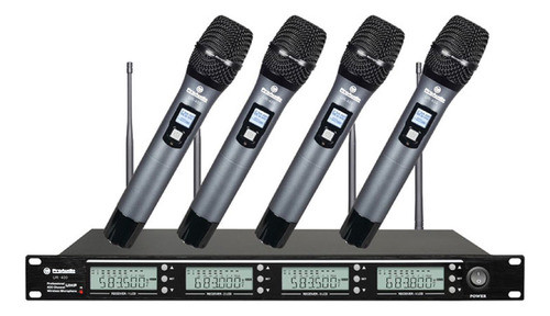 Microfono Inalambrico Frec.variable Uhf Profes. Base X4 Mano 0