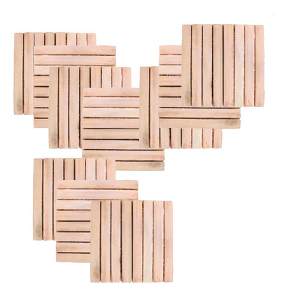 Kit 10 Deck Madeira Modular 35x35 Natural Área Int E Ext 0