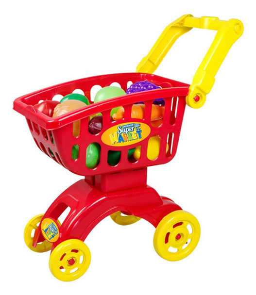 Carrinho Super Market Vermelho Braskit 0