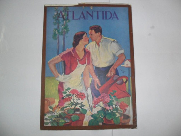 Antigua Lamina Atlantida Motivo Primavera Jardin Jardineria 0
