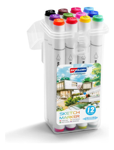Marcadores Doble Punta Skyglory Sketch Marker X12 Unidades 0