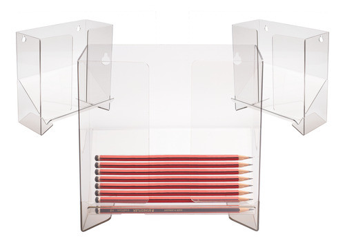 Soporte Lápices Librerías Comercios Transparente X3u 0