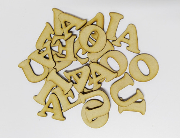 10 Letras Vocales 3cm Fibrofacil Mdf Letras Palabras 0