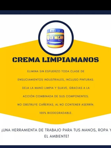 Crema Limpia Mano   La Mejor 0