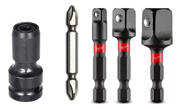 Adaptador 1/2 A 1/4 Llave Alto Impacto + Adaptdores P/tubos 0