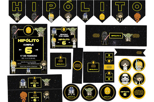 Kit Imprimible Star Wars Solo Textos Editables 0