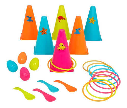 Juego Equilibrio Embocar Puntería Aros Toss Egg Spoon Battat 0