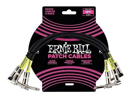Ernie Ball Instrument Cable Black 1 Ft 0