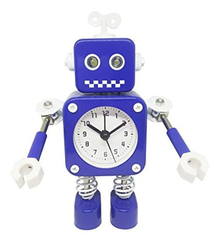 Reloj Despertador Con Luz De Tiempo De Robot De Metal Divert 0
